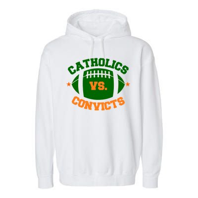 Catholics Vs. Convicts 1988 Football Logo Garment-Dyed Fleece Hoodie