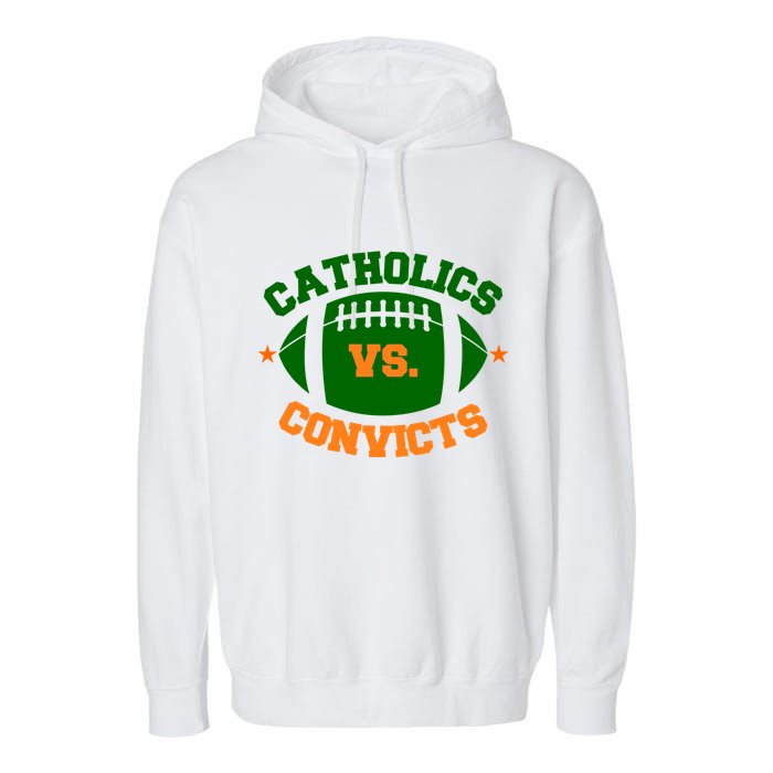 Catholics Vs. Convicts 1988 Football Logo Garment-Dyed Fleece Hoodie