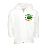 Catholics Vs. Convicts 1988 Football Logo Toddler Zip Fleece Hoodie