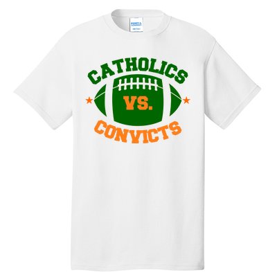 Catholics Vs. Convicts 1988 Football Logo Tall T-Shirt