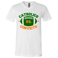 Catholics Vs. Convicts 1988 Football Logo V-Neck T-Shirt