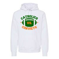 Catholics Vs. Convicts 1988 Football Logo Premium Hoodie