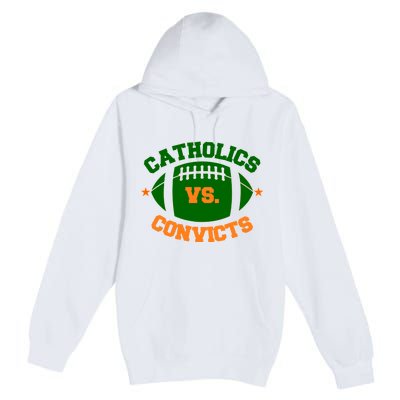 Catholics Vs. Convicts 1988 Football Logo Premium Pullover Hoodie