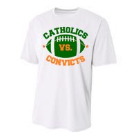 Catholics Vs. Convicts 1988 Football Logo Performance Sprint T-Shirt