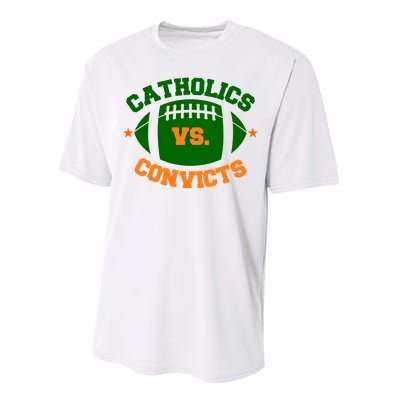 Catholics Vs. Convicts 1988 Football Logo Performance Sprint T-Shirt