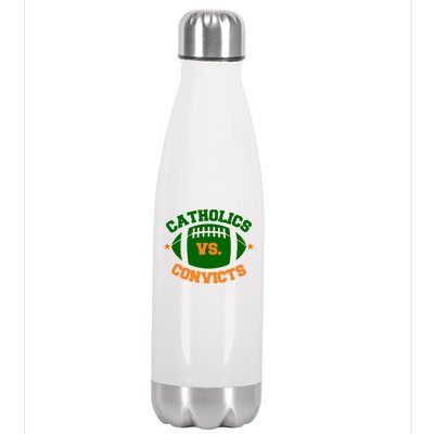 Catholics Vs. Convicts 1988 Football Logo Stainless Steel Insulated Water Bottle