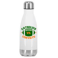 Catholics Vs. Convicts 1988 Football Logo Stainless Steel Insulated Water Bottle