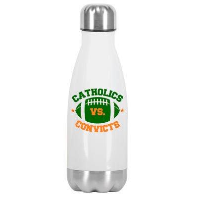 Catholics Vs. Convicts 1988 Football Logo Stainless Steel Insulated Water Bottle