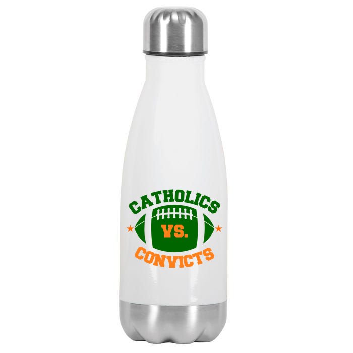 Catholics Vs. Convicts 1988 Football Logo Stainless Steel Insulated Water Bottle