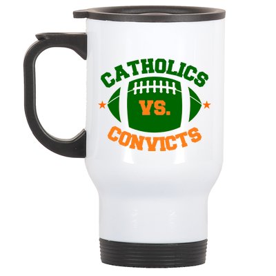 Catholics Vs. Convicts 1988 Football Logo Stainless Steel Travel Mug