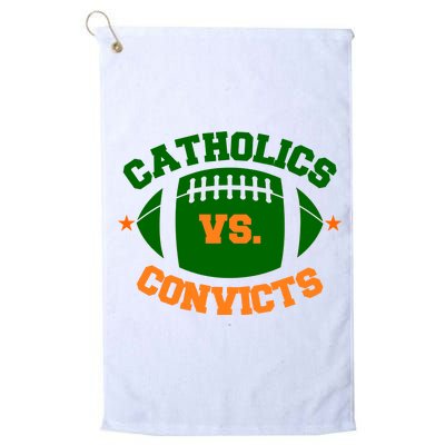 Catholics Vs. Convicts 1988 Football Logo Platinum Collection Golf Towel