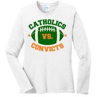 Catholics Vs. Convicts 1988 Football Logo Ladies Long Sleeve Shirt