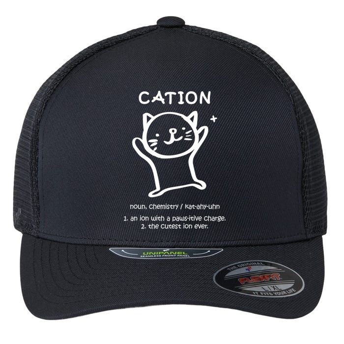Cation Definition Ion Paws-itive Charge Flexfit Unipanel Trucker Cap