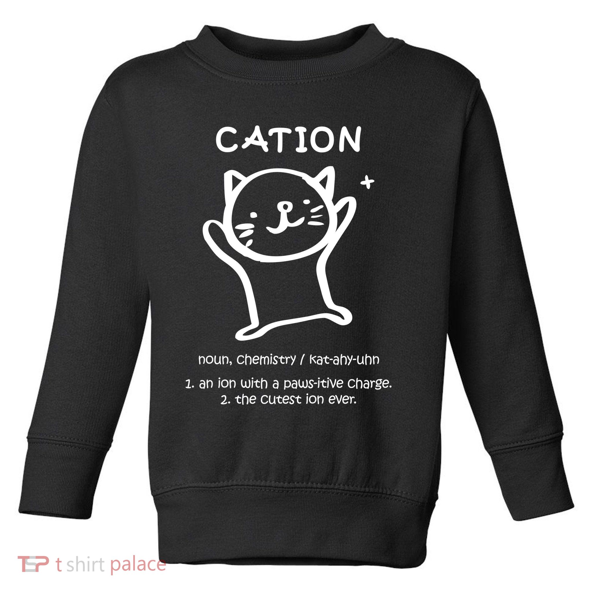 Cation Definition Ion Paws-itive Charge Toddler Sweatshirt