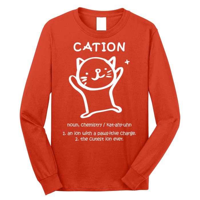 Cation Definition Ion Paws-itive Charge Long Sleeve Shirt