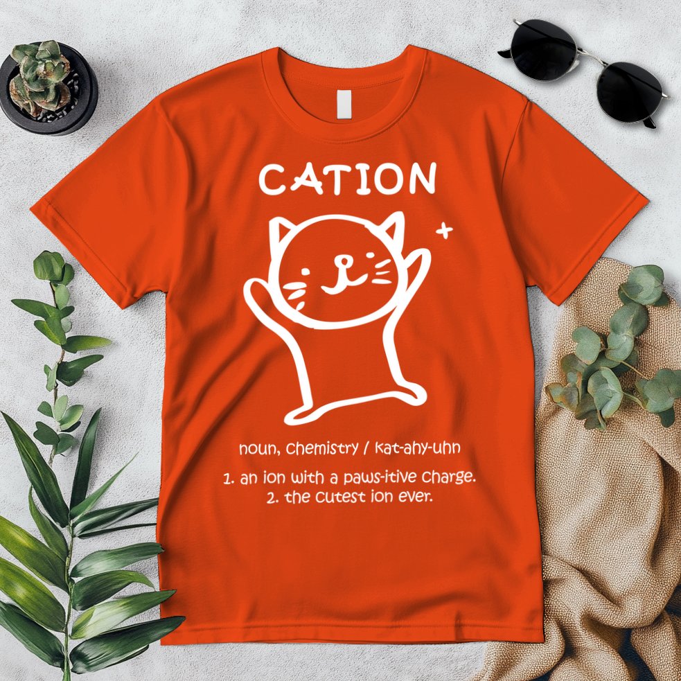 Cation Definition Ion Paws-itive Charge Premium T-Shirt