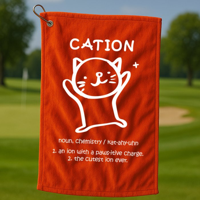 Cation Definition Ion Paws-itive Charge Golf Towel