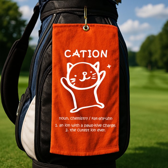 Cation Definition Ion Paws-itive Charge Golf Towel