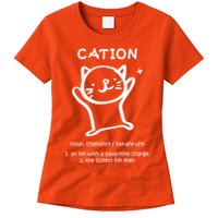 Cation Definition Ion Paws-itive Charge Womens T-Shirt