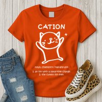 Cation Definition Ion Paws-itive Charge Womens T-Shirt