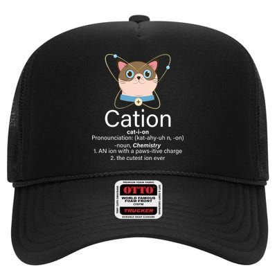 Cation Science Joke Funny High Crown Mesh Back Trucker Hat