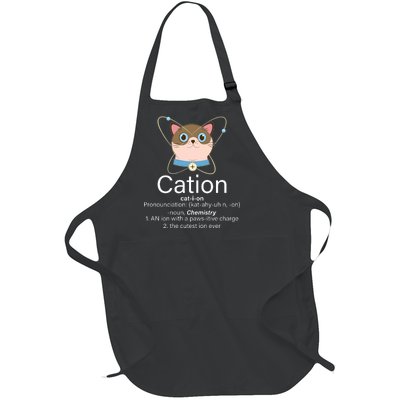 Cation Science Joke Funny Full-Length Apron With Pockets