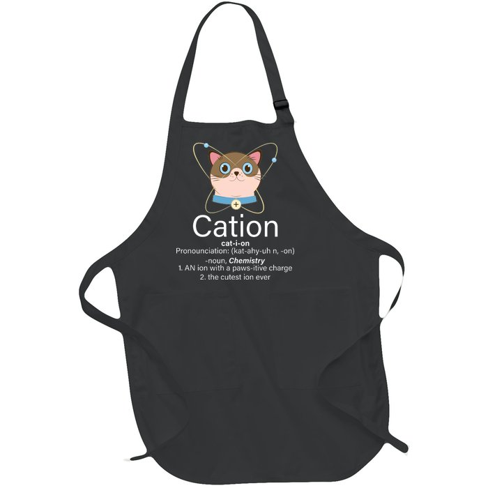 Cation Science Joke Funny Full-Length Apron With Pockets