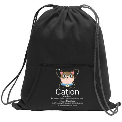 Cation Science Joke Funny Sweatshirt Cinch Pack Bag