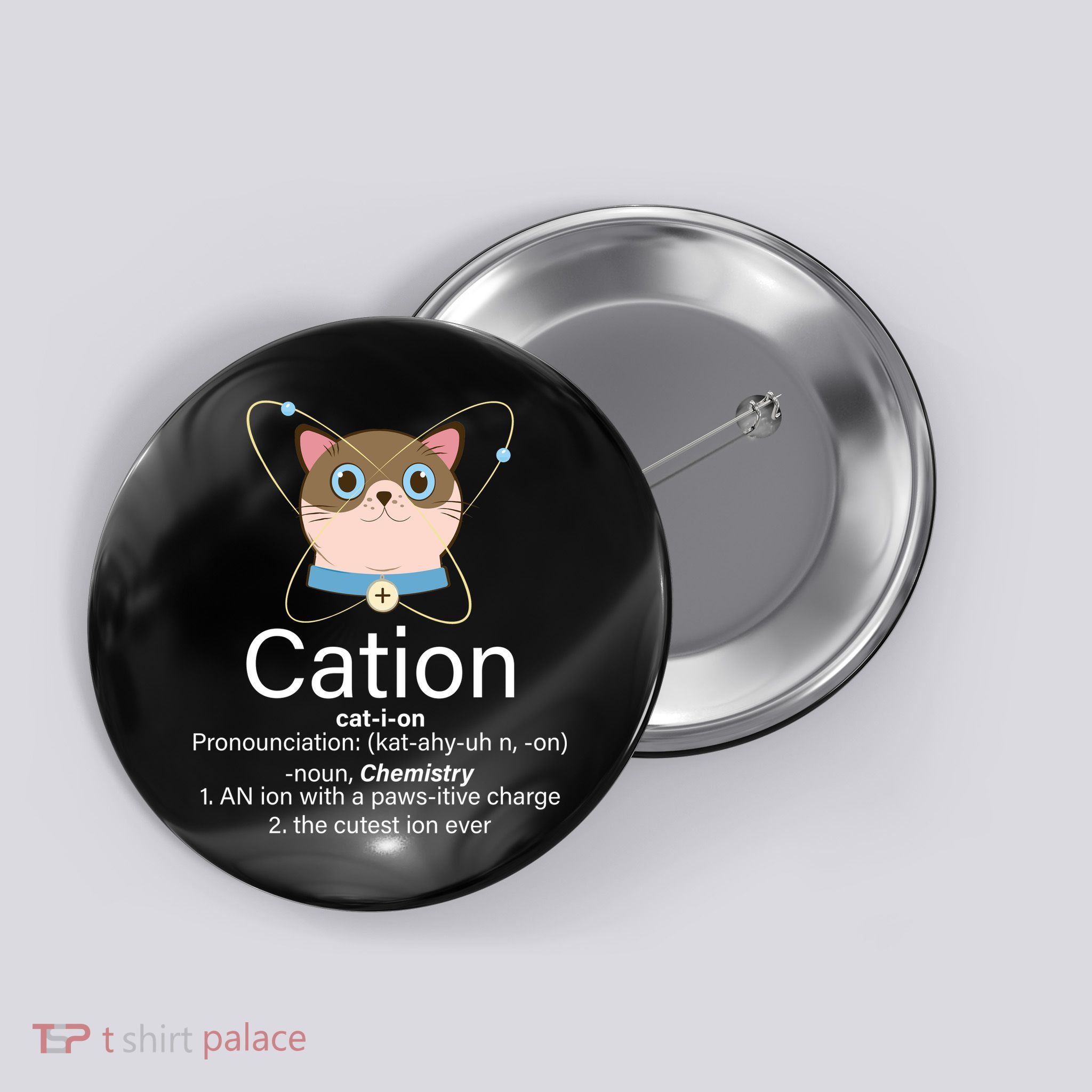 Cation Science Joke Funny Button