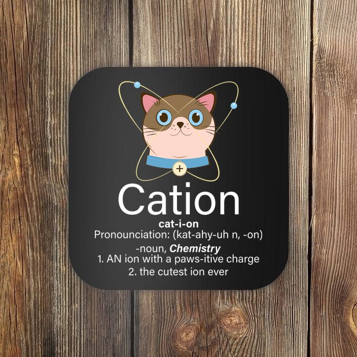 Cation Science Joke Funny Coaster