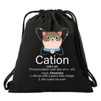 Cation Science Joke Funny Drawstring Bag