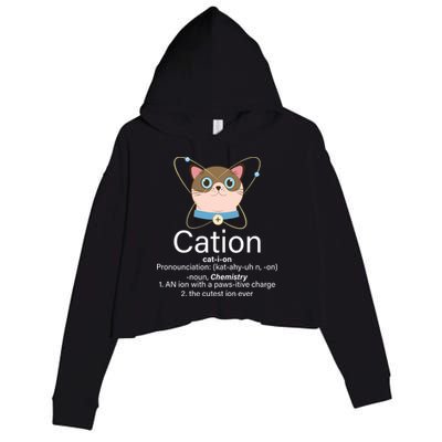Cation Science Joke Funny Crop Fleece Hoodie