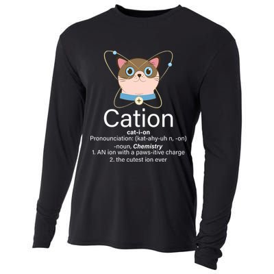 Cation Science Joke Funny Cooling Performance Long Sleeve Crew