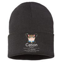 Cation Science Joke Funny Sustainable Knit Beanie