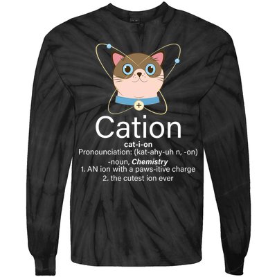 Cation Science Joke Funny Tie-Dye Long Sleeve Shirt