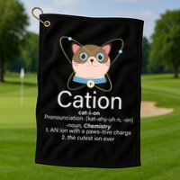 Cation Science Joke Funny Golf Towel
