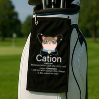 Cation Science Joke Funny Golf Towel