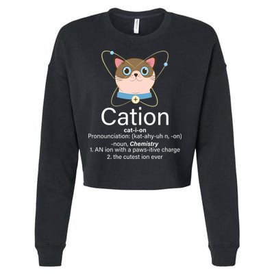 Cation Science Joke Funny Cropped Pullover Crew