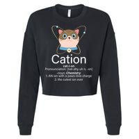 Cation Science Joke Funny Cropped Pullover Crew