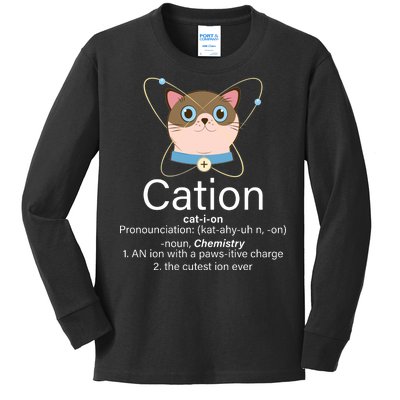 Cation Science Joke Funny Kids Long Sleeve Shirt