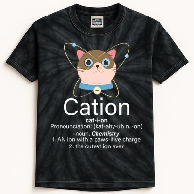 Cation Science Joke Funny Kids Tie-Dye T-Shirt