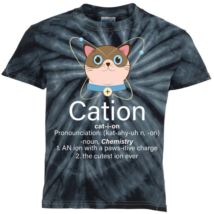 Cation Science Joke Funny Kids Tie-Dye T-Shirt