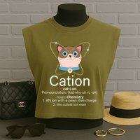 Cation Science Joke Funny Garment-Dyed Women's Muscle Tee