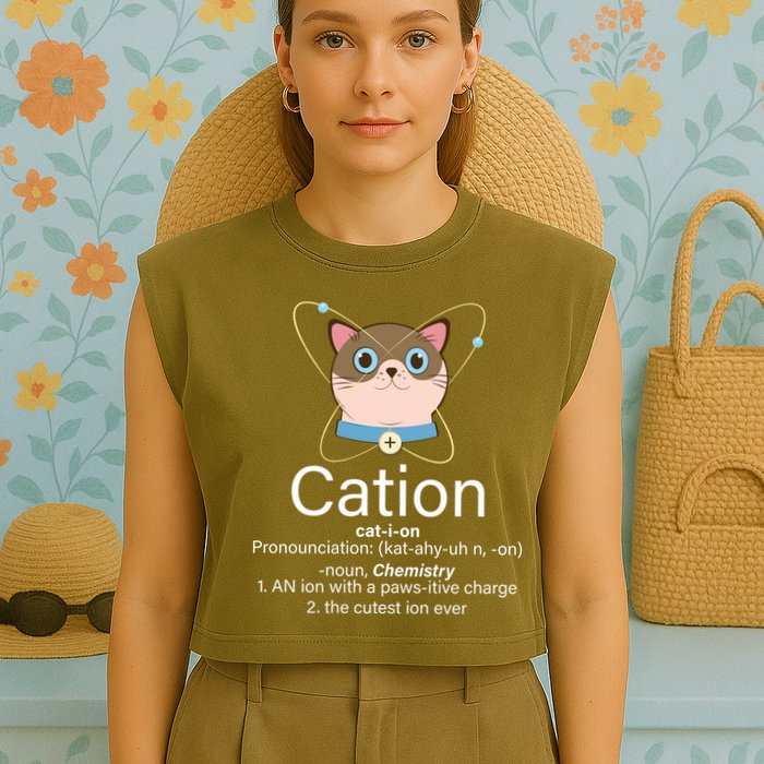 Cation Science Joke Funny Garment-Dyed Women's Muscle Tee