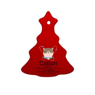 Cation Science Joke Funny Ceramic Tree Ornament