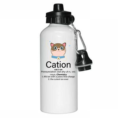 Cation Science Joke Funny Aluminum Water Bottle