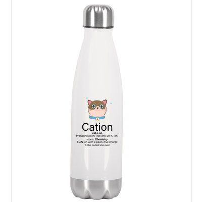 Cation Science Joke Funny Stainless Steel Insulated Water Bottle