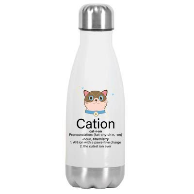 Cation Science Joke Funny Stainless Steel Insulated Water Bottle