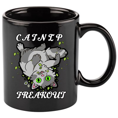Catnip Freakout 11oz C Handle Ceramic Mug