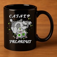 Catnip Freakout 11oz C Handle Ceramic Mug